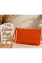 Velora Orange Hand Knitted Clutch Bag – Lined, with Zipper and Inner Pocket - 3