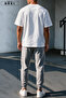 Trust Problem Printed Oversized Unisex T-Shirt Gray Jogger Sweatpants Set - 2