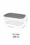 6-Piece 10Lt Lockable Lid Organizer - Elora In-Cabinet Organizer Multi-Purpose Storage Box Gray - 5