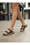 Metal Figure Detailed Double-Strapped Orthopedic Comfort Sole Slippers - 6