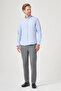 Blue Buttoned Collar Oxford Slim Fit Cotton Shirt 1004265284 - 2