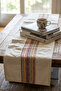 Bohemian Style Cotton Table Runner - Ethnic Ecru with Colorful Knitted Stripes 40X130 cm - 5
