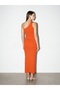 90270 Accessory Detailed Midi Knitwear Dress-Orange - 2