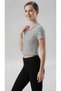 Women's Striped Bodycon Basic Short Cotton T-Shirt