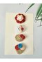 Thin Hair Baby Hairpin Baby Girl Accessory Handmade Baby Fashion Antiallergic 100% Cotton 4-Piece Hairless Baby Hairpin (0-3 Years) - 5