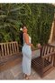 Blue Halter Neck Dress with Accessories - 3