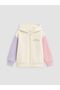 Lcw Kids Ecru Hooded Girl's Zippered Sweatshirt