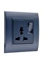 16A 250V Universal Wall Socket Outlet, Grey, Multi-Standard Power Socket