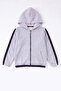 Boy's Striped Detailed Zippered Hooded Sweatshirt - 2