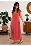Solid Color Viscose Fabric Relaxed Fit Bohemian Style Dress