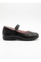 Girls Black Mary Jane Shoes with Flower Detail - 3