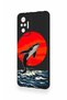 Redmi Note 10 Pro Compatible Red Sun Whale Pattern Silicone Case - 4