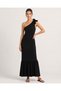 Women's Black Shoulder Bow Camisole Midi Dress