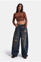 Women's T.Kot Color 10W6-8 Palazzo Fit Super Loose Cut Denim Jeans - 8