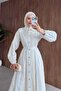 Romantic Lace Detailed Dress Ecru - 4
