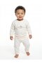 100% Organic Cotton Unisex Baby Top and Bottom Set with Lamb Embroidery, 2-Piece Set Ecru - 2