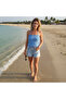 Women's Knitwear Thin Cross Strap Strapless Blue Color Blouse Bb2754 - 4
