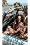 Women's Floral Patterned V-Neck Front Slit Midi Dress Elastic Waist Comfortable Fit 120 cm - 2