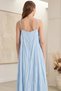 Women's Blue Crinkle Linen Textured Rope Strap Bohemian Maxi Casual Beach Dress Summer Pinterest - 2