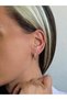 Flower Round Model Zircon Stone Gold Color Steel Earrings - 3