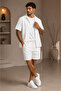 Bürümcük Summer Comfortable Fit Short Sleeve Shirt Shorts Set Flexible Fabric