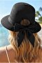 Women's Adjustable Straw Hat with Back Bow Bohemian Beach Sun Hat - 6