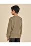 Boys Olive Plain Long Sleeve Crew Neck T-Shirt - 3