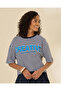 Women Blue Yarn Dyed T-Shirt