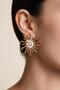 Women's Gold Earrings with Sun Figure