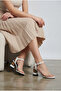 Yking Women's Heeled Shoes Round Heel Transparent Front Strap White Leather