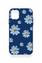 iPhone 11 Compatible Blue Daisy Patterned Silicone Case - 3