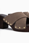 Jamela Mink Cross-Strapped Heeled Women's Slippers - 4