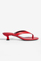 Red Flip-Flop Heeled Slippers with Orthopedic Soles for Women - 2