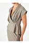 Viscose Fabric Textured Pleated Waist Accent Sleeveless Double Breasted Peplum Blouse - 5