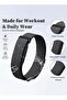 Woven Nylon Sport Loop Band for Fitbit Air – Breathable Elastic Replacement Strap with Secure Hook-and-Loop Fastener – Comfortable Lightweight Wristband - Black black - 4
