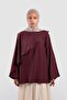 Flounced Tencel Blouse Plum