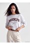 Xside Gray Brooklyn Printed Oversize Women's Sweatshirt