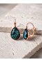 Rose Gold Steel Earrings with Real Flowers