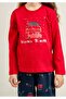 Mother - Daughter, 100% Cotton, Red, Let It Snow & Christmas/New Year Patterned, Long Sleeve Pajama Set (Sets Will Be Sold Separately.) - 7