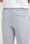 Men's Gray Regular Fit Waist-Tie Belted Pocketed Straight-Leg Combed Cotton Fabric Sweatpants - 5
