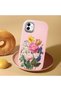 Samsung Galaxy A04 Compatible Case Camera Protector Pink Silicone Couple Phone Case with Floral Pattern - 2