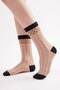 Women's Skin Color Striped Tulle Socks - Polka Dot Transparent Socks