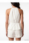 Original Halter Neck Women's Blouse with Gathered Tie Detail - 4