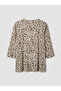 Original Oval Collar Patterned Blouse - 6
