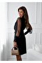 Women's Long Sleeve Double-Breasted Collared Waist Belted Mini Imported Crepe Dress - 3