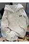 Ribbon Printed Hooded 2 Thread Threaded Sweatshirt