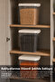 3-Piece 15Lt Deep Elora Storage Box - Multi-Purpose Lockable Lid Organizer Box Beige - 2