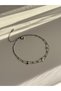 Silver Double Row Zircon Pink Stone Starry Elegant Cerny Anklet - 3