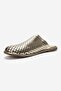 Melara Gold Genuine Leather Perforated Closed-Front Women's Slippers - 6