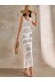 Women's V-Neck Detailed Cotton Knitwear Beach Dress - 2